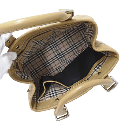 BURBERRY バーバリー ハンドバッグ ベージュ レザー レディース 【中古】