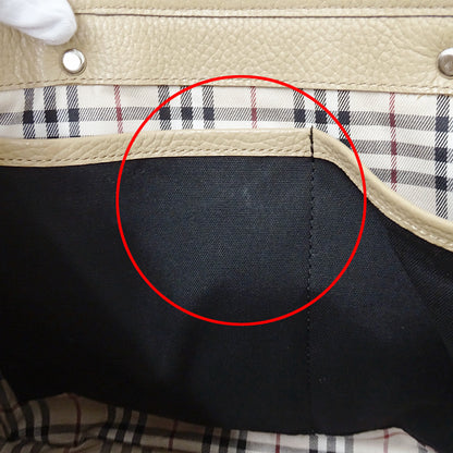 BURBERRY バーバリー ハンドバッグ ベージュ レザー レディース 【中古】