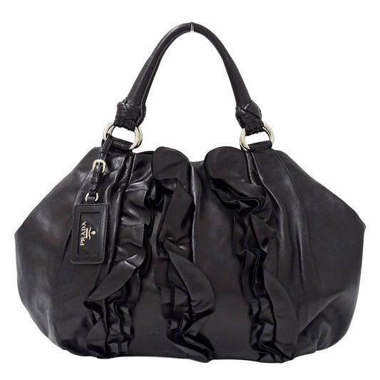 PRADA プラダ ハンドバッグ ブラック BR4065 レザー レディース 【中古】