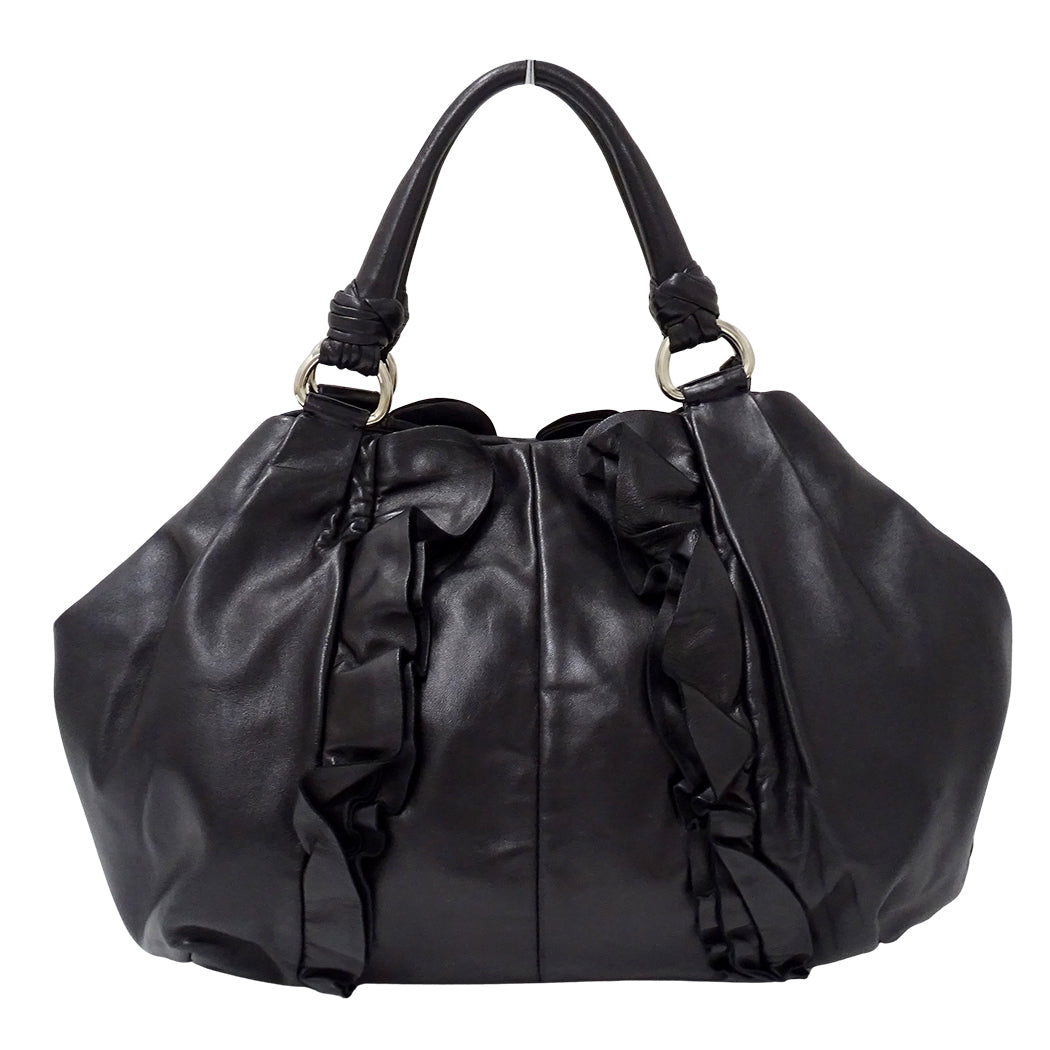 PRADA プラダ ハンドバッグ ブラック BR4065 レザー レディース 【中古】