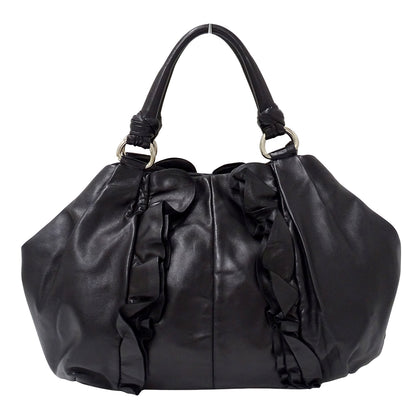 PRADA プラダ ハンドバッグ ブラック BR4065 レザー レディース 【中古】