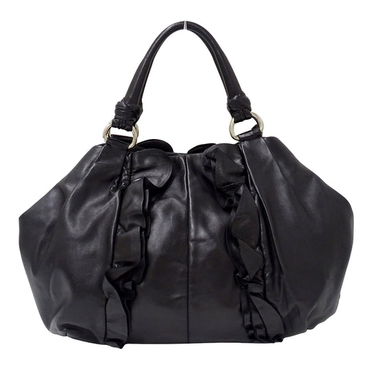 PRADA プラダ ハンドバッグ ブラック BR4065 レザー レディース 【中古】