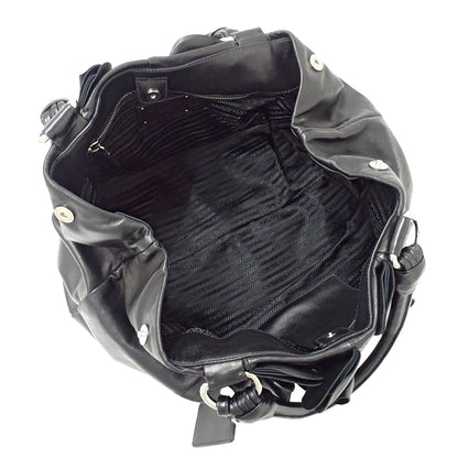 PRADA プラダ ハンドバッグ ブラック BR4065 レザー レディース 【中古】