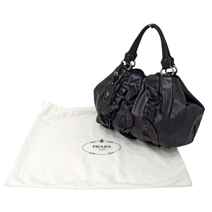 PRADA プラダ ハンドバッグ ブラック BR4065 レザー レディース 【中古】