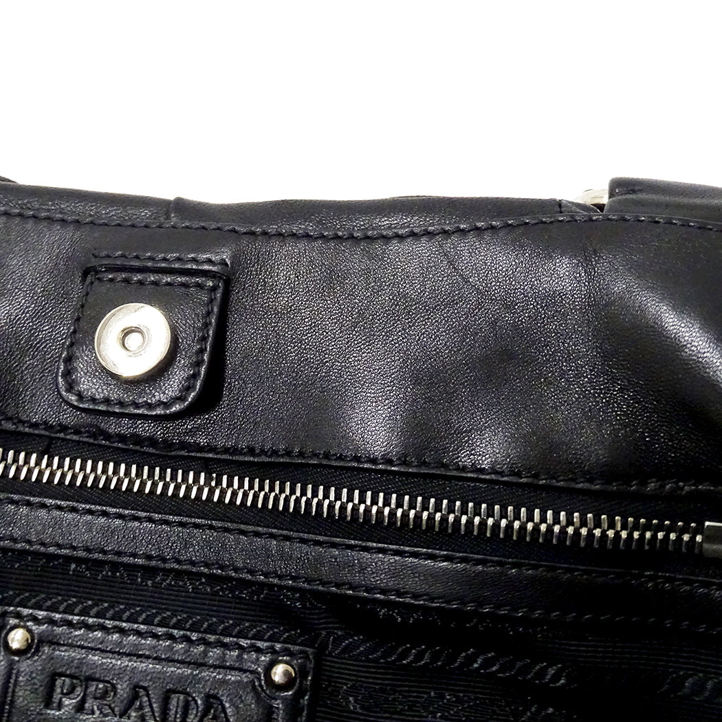 PRADA プラダ ハンドバッグ ブラック BR4065 レザー レディース 【中古】