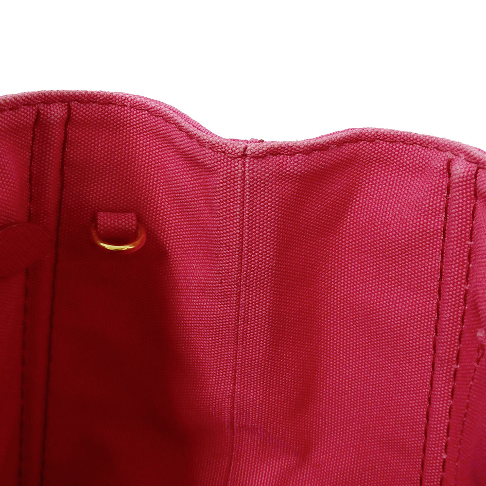 PRADA プラダ カナパ ミニ トートバッグ ピンク 1BG439 キャンバス レディース 【中古】