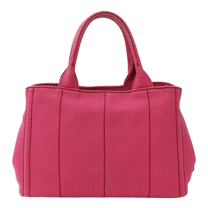 PRADA プラダ カナパ ミニ トートバッグ ピンク 1BG439 キャンバス レディース 【中古】