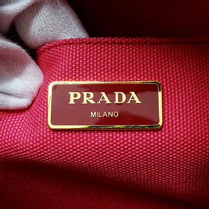 PRADA プラダ カナパ ミニ トートバッグ ピンク 1BG439 キャンバス レディース 【中古】