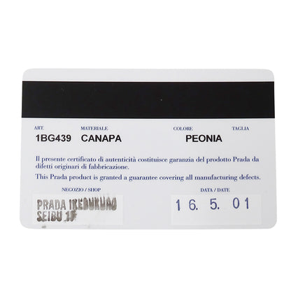 PRADA プラダ カナパ ミニ トートバッグ ピンク 1BG439 キャンバス レディース 【中古】