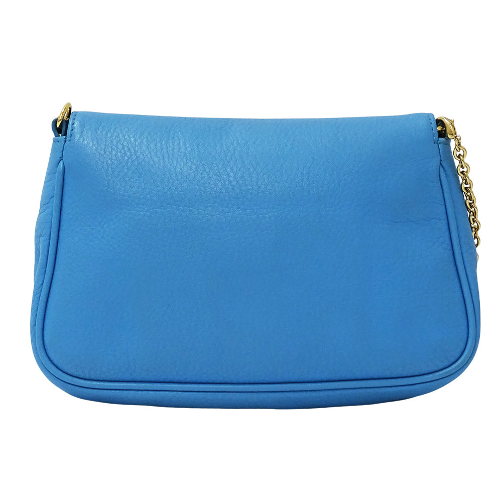 FENDI フェンディ ショルダーバッグ ライトブルー 8M0276 レザー レディース 【中古】