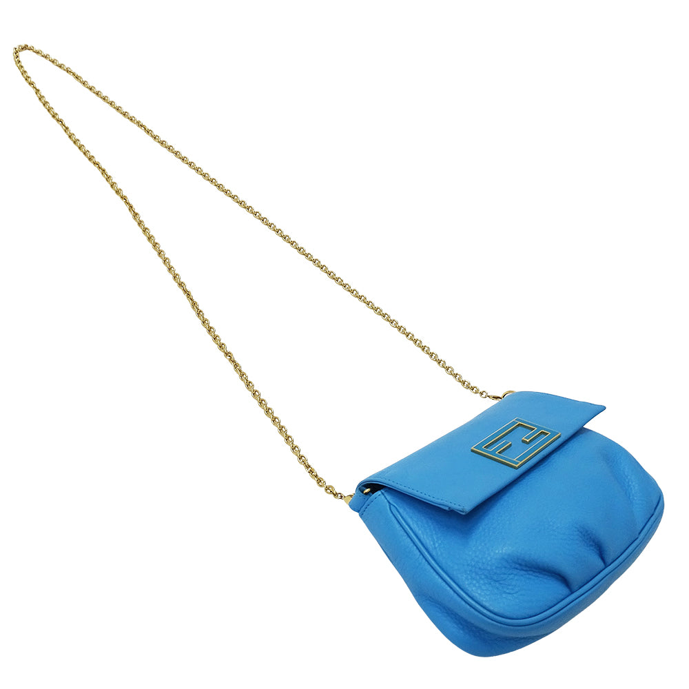 FENDI フェンディ ショルダーバッグ ライトブルー 8M0276 レザー レディース 【中古】