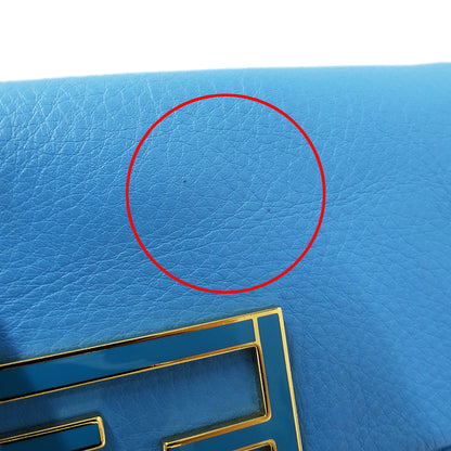 FENDI フェンディ ショルダーバッグ ライトブルー 8M0276 レザー レディース 【中古】