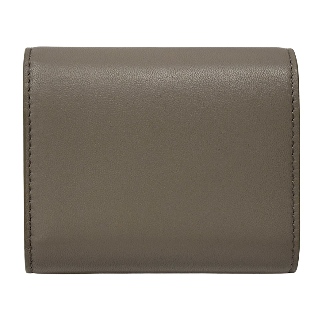 CELINE セリーヌ 二つ折り財布 トリオンフ グレー ゴールド レザー レディース 【中古】