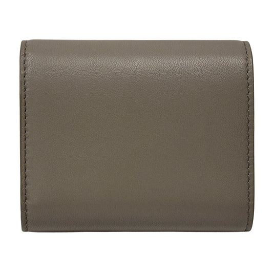 CELINE セリーヌ 二つ折り財布 トリオンフ グレー ゴールド レザー レディース 【中古】