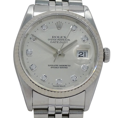 ROLEX ロレックス デイトジャスト 16234G W番 メンズ 腕時計 自動巻き AT SS WG ダイヤモンド 磨き済み【中古】