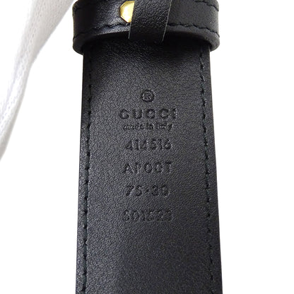GUCCI グッチ ダブルG ベルト GGマーモント ブラック ゴールド金具 414516 レザー メンズ 【中古】