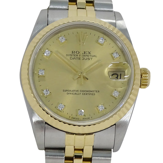 ROLEX ロレックス デイトジャスト 68273G L番 ボーイズ 腕時計 自動巻き AT SS YG ダイヤモンド 磨き済み【中古】