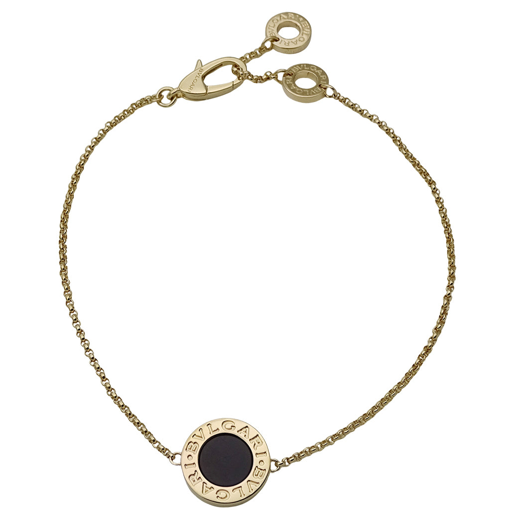BVLGARI ブルガリ ブルガリブルガリ ブレスレット 750YG オニキス ゴールド SM レディース 磨き済み 【中古】
