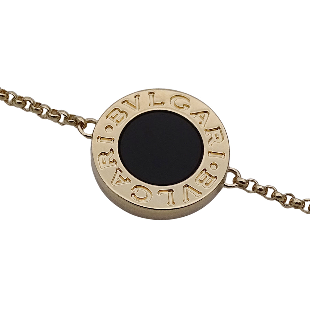 BVLGARI ブルガリ ブルガリブルガリ ブレスレット 750YG オニキス ゴールド SM レディース 磨き済み 【中古】