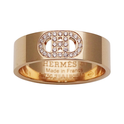 HERMES エルメス H・ダンクル PM リング 指輪 750PG ピンクゴールド #51 約11号 レディース 磨き済み【中古】