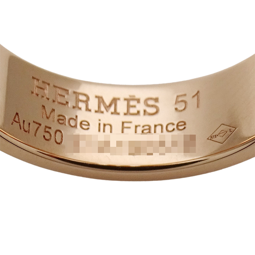 HERMES エルメス H・ダンクル PM リング 指輪 750PG ピンクゴールド #51 約11号 レディース 磨き済み【中古】