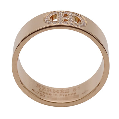 HERMES エルメス H・ダンクル PM リング 指輪 750PG ピンクゴールド #51 約11号 レディース 磨き済み【中古】