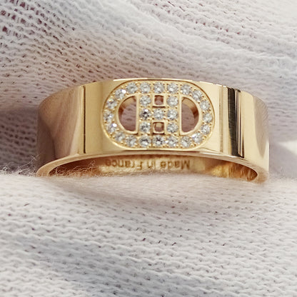 HERMES エルメス H・ダンクル PM リング 指輪 750PG ピンクゴールド #51 約11号 レディース 磨き済み【中古】