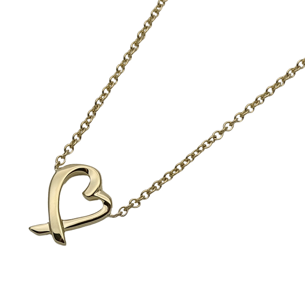 TIFFANY&Co. ティファニー パロマピカソ ラビングハート ネックレス 750YG イエローゴールド レディース 磨き済み【中古】