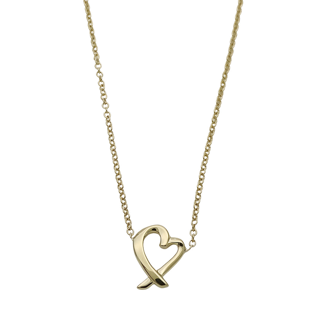 TIFFANY&Co. ティファニー パロマピカソ ラビングハート ネックレス 750YG イエローゴールド レディース 磨き済み【中古】