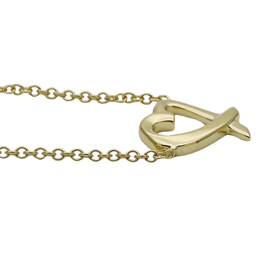 TIFFANY&Co. ティファニー パロマピカソ ラビングハート ネックレス 750YG イエローゴールド レディース 磨き済み【中古】