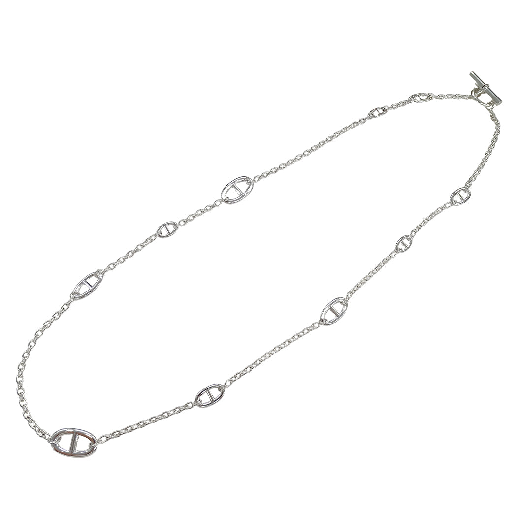 HERMES エルメス シェーヌダンクル ファランドール80 ネックレス SV925 シルバー レディース 磨き済み【中古】