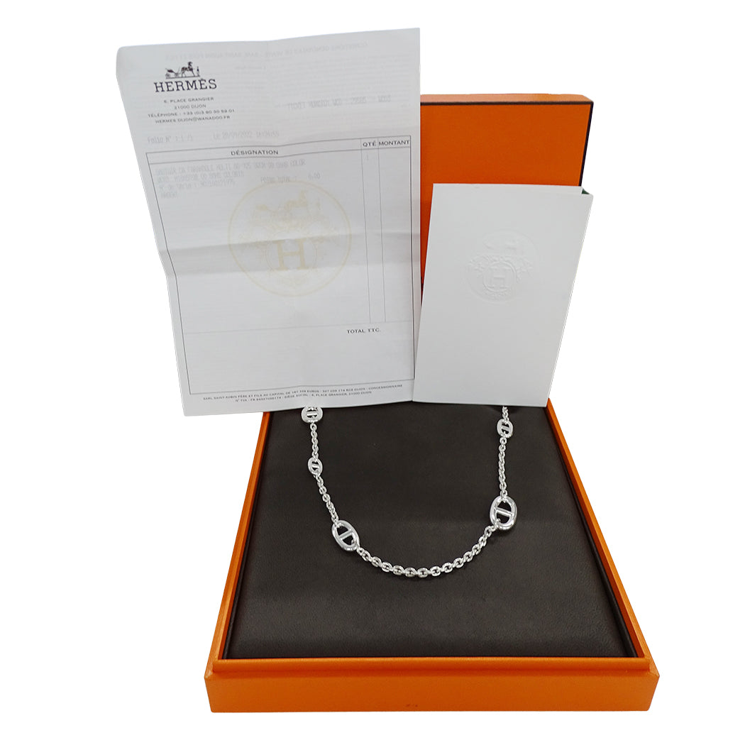 HERMES エルメス シェーヌダンクル ファランドール80 ネックレス SV925 シルバー レディース 磨き済み【中古】
