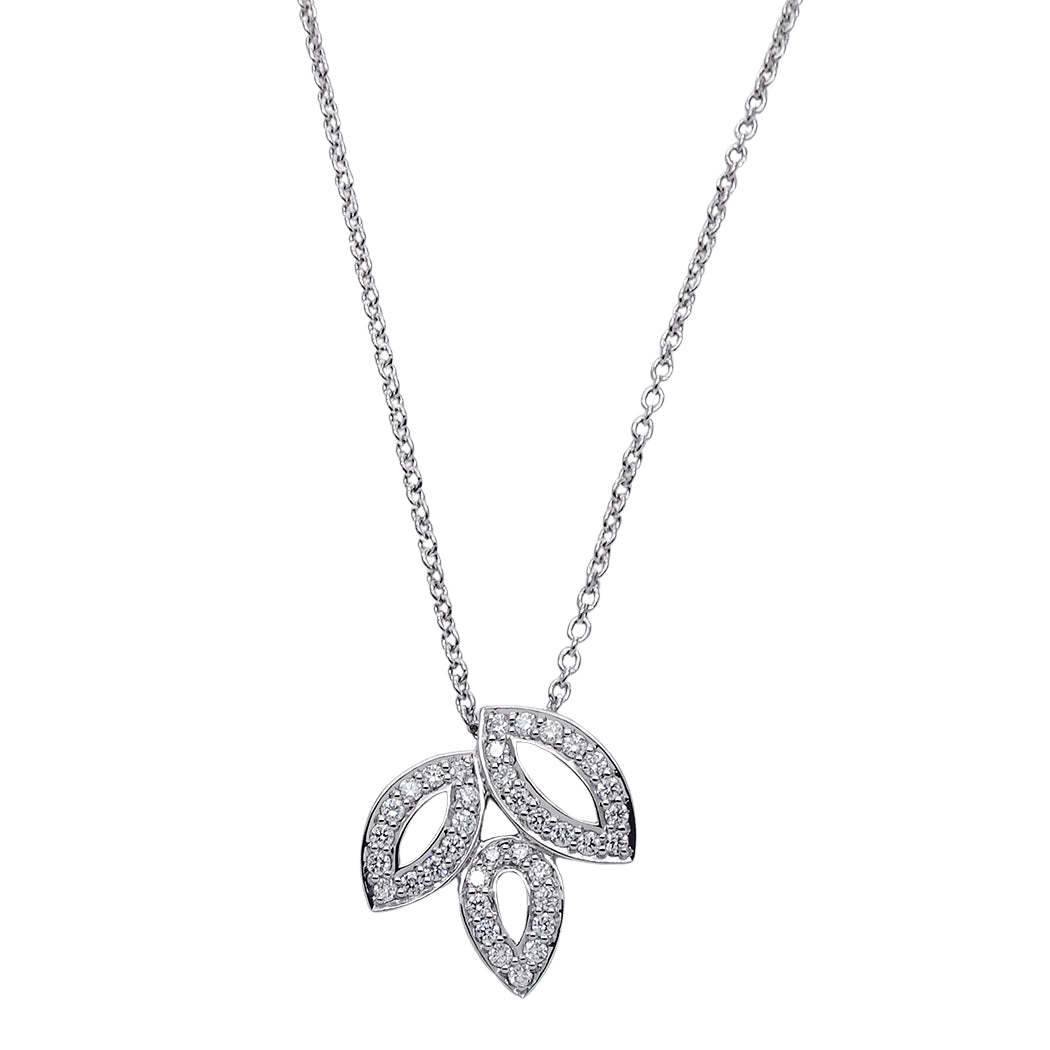 HARRY WINSTON ハリー・ウィンストン リリークラスター ミニ ネックレス PT950 ダイヤモンド プラチナ レディース 磨き済み【中古】