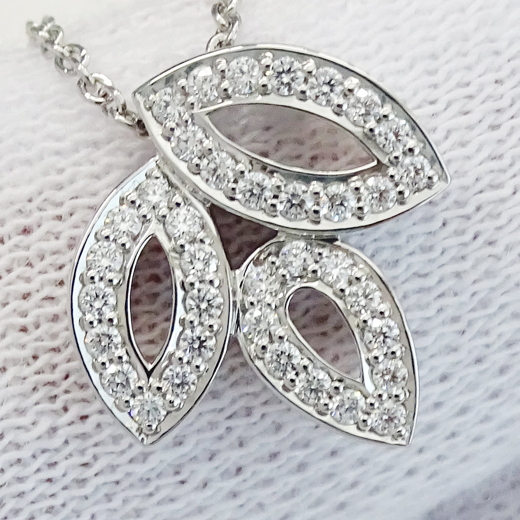 HARRY WINSTON ハリー・ウィンストン リリークラスター ミニ ネックレス PT950 ダイヤモンド プラチナ レディース 磨き済み【中古】
