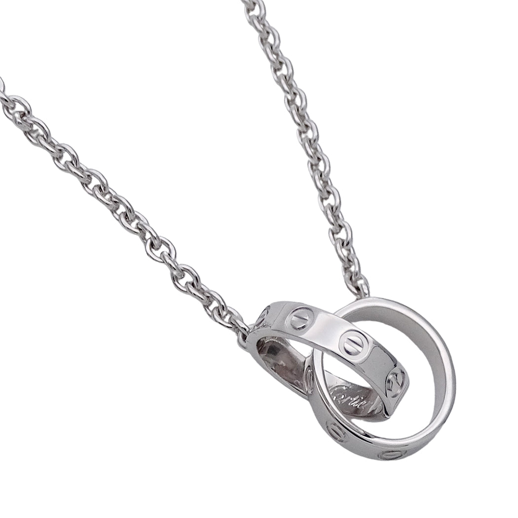Cartier カルティエ ベビーラブ LOVE ネックレス 750WG ホワイトゴールド レディース 磨き済み【中古】