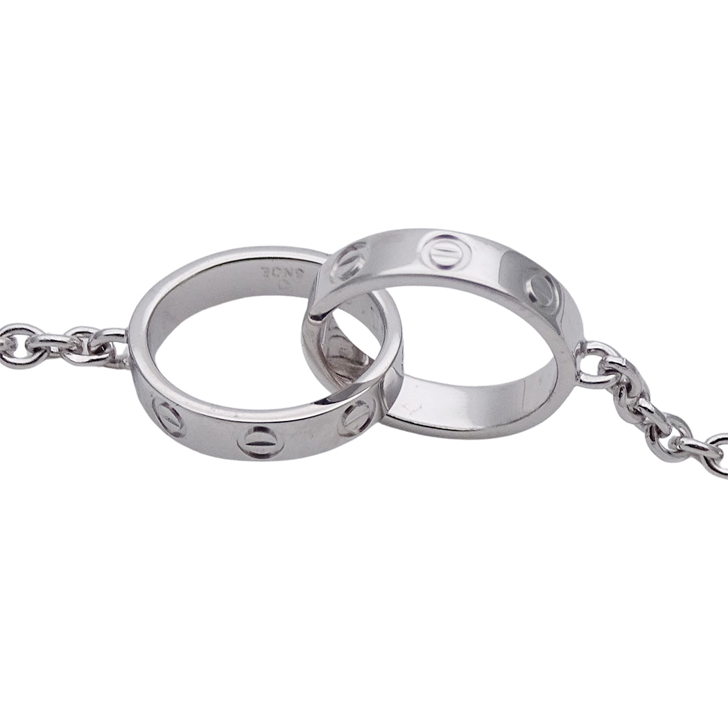Cartier カルティエ ベビーラブ LOVE ネックレス 750WG ホワイトゴールド レディース 磨き済み【中古】