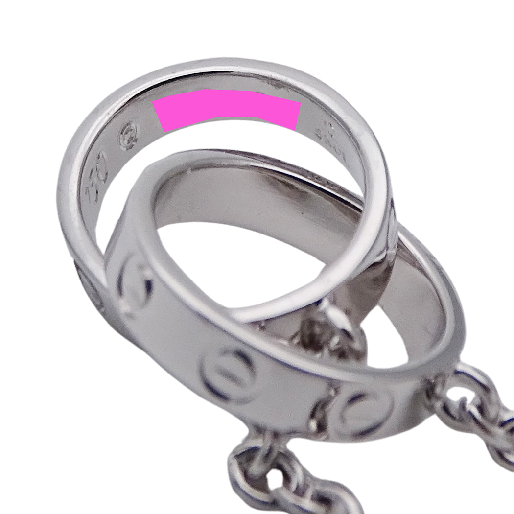 Cartier カルティエ ベビーラブ LOVE ネックレス 750WG ホワイトゴールド レディース 磨き済み【中古】