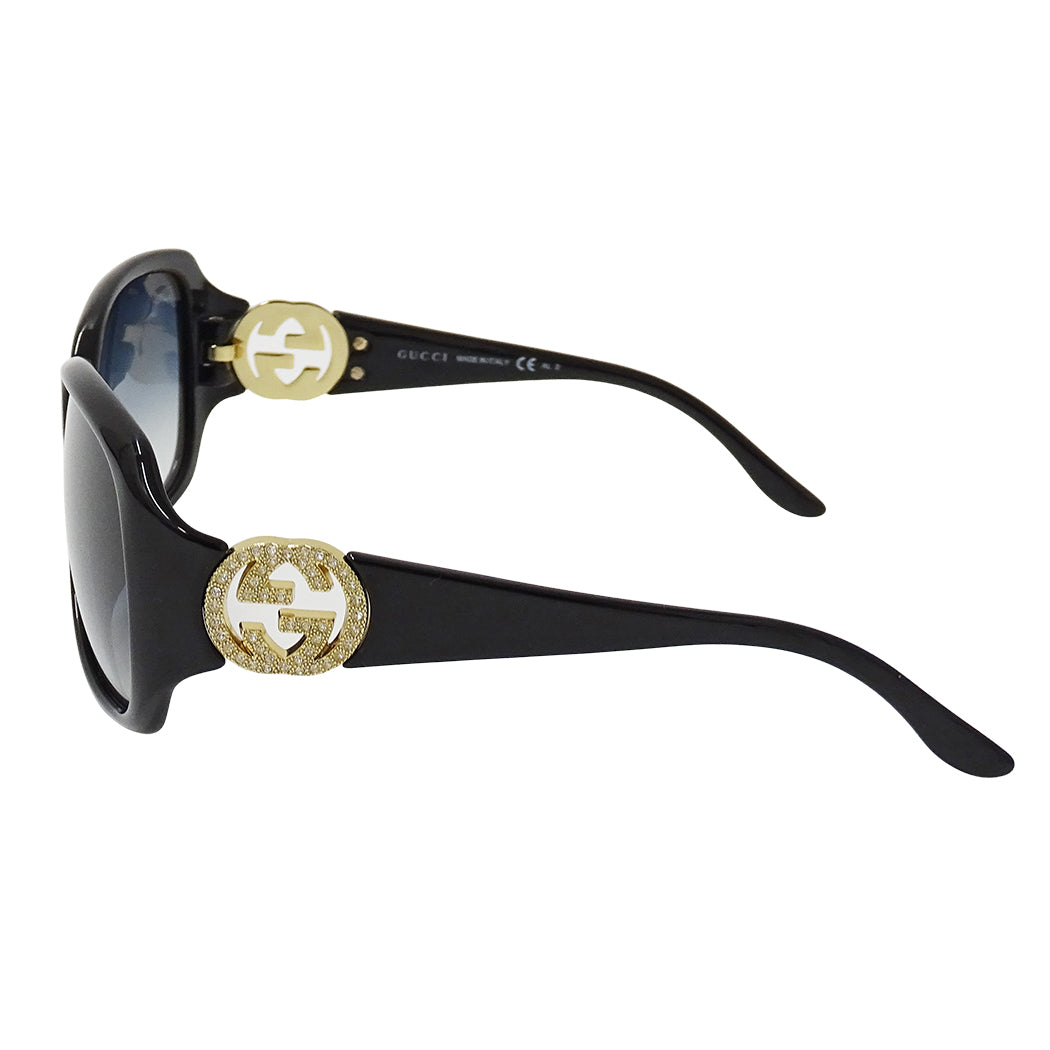 GUCCI グッチ サングラス ブラック ブルー GG3592FS レディース メンズ 【中古】