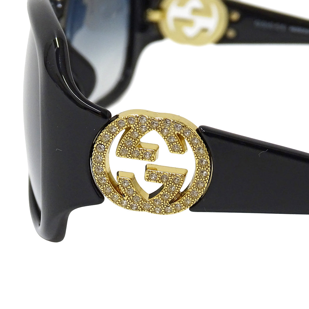 GUCCI グッチ サングラス ブラック ブルー GG3592FS レディース メンズ 【中古】