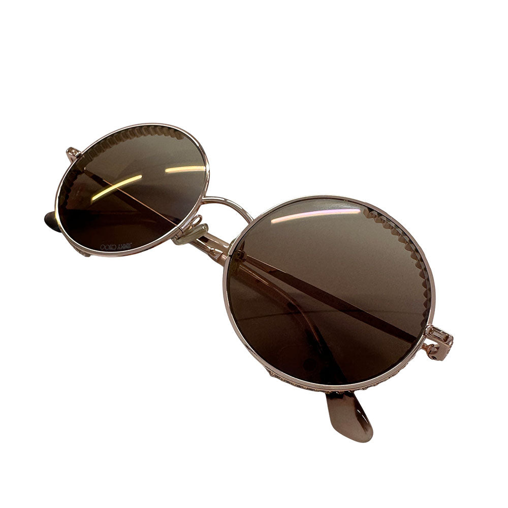 JIMMY CHOO ジミーチュウ フルリム ロイド サングラス ピンクゴールド プラスチック レディース 【中古】