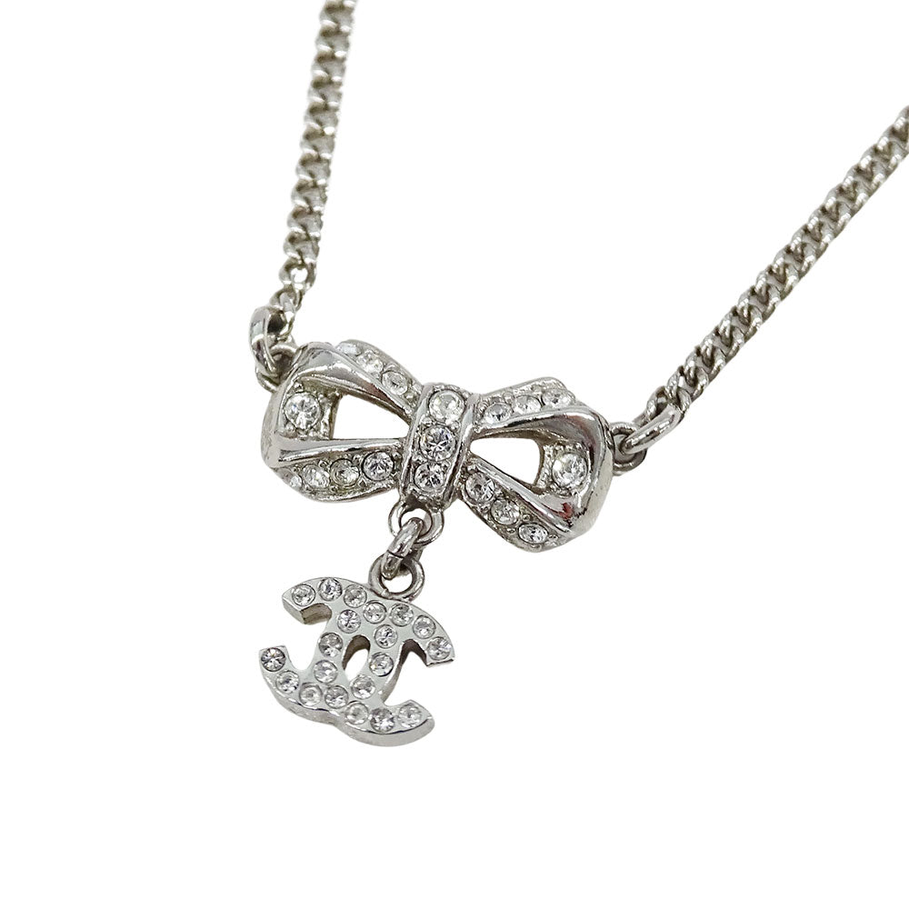 CHANEL シャネル ネックレス ラインストーン シルバー レディース 【中古】