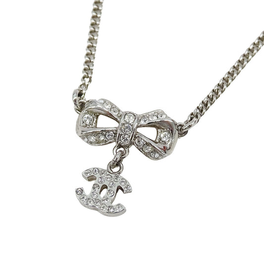 CHANEL シャネル ネックレス ラインストーン シルバー レディース 【中古】