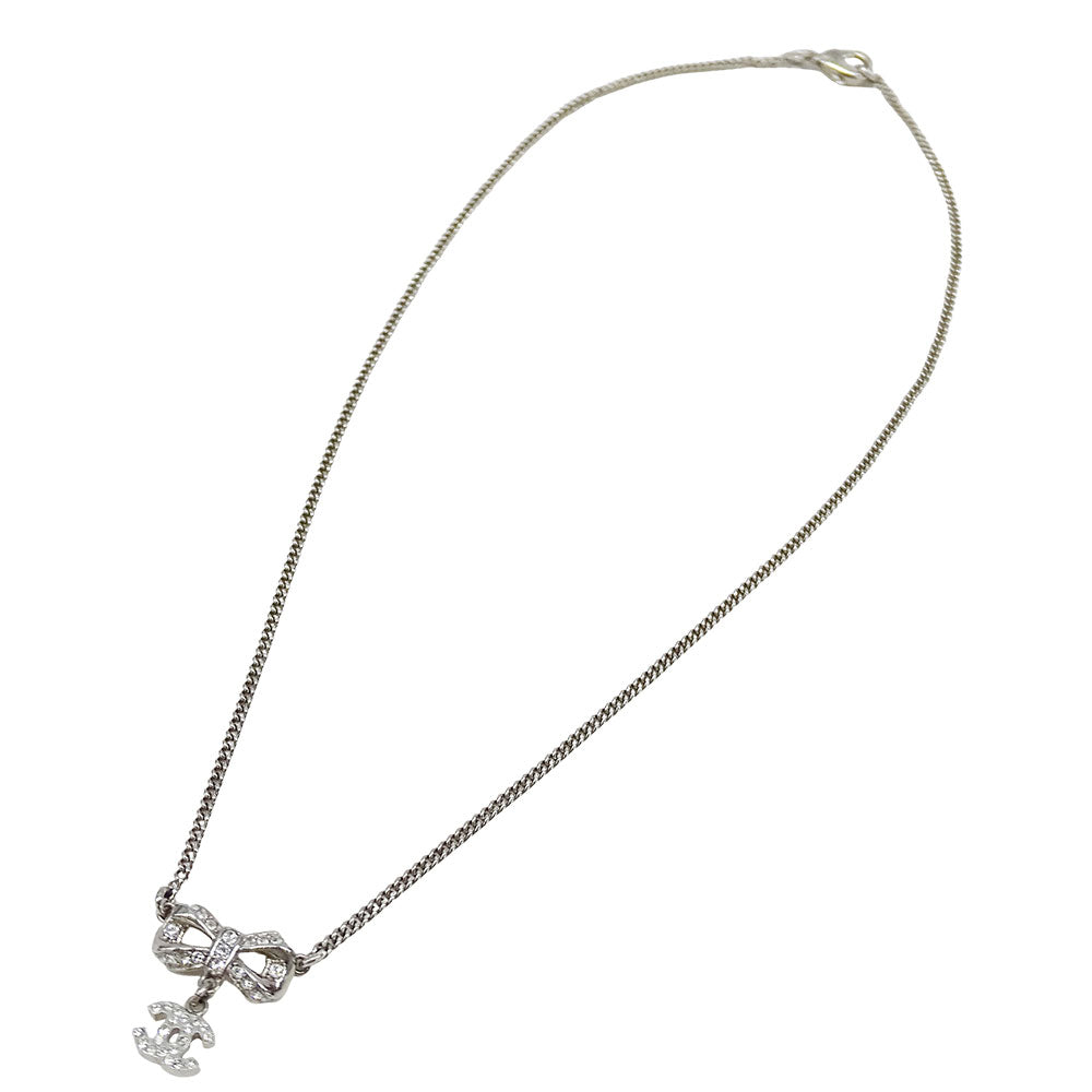 CHANEL シャネル ネックレス ラインストーン シルバー レディース 【中古】
