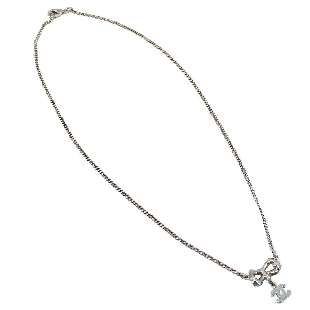 CHANEL シャネル ネックレス ラインストーン シルバー レディース 【中古】