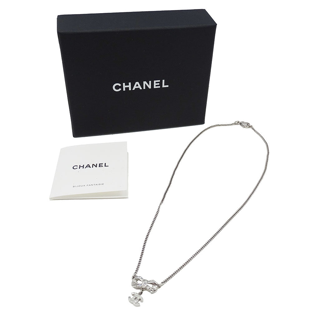 CHANEL シャネル ネックレス ラインストーン シルバー レディース 【中古】