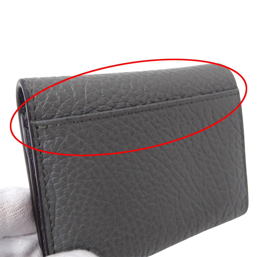 Maison Margiela メゾン マルジェラ 三つ折り財布 4ステッチ グレー レザー レディース メンズ 【中古】