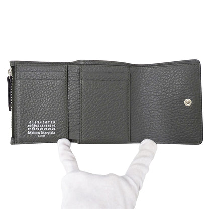Maison Margiela メゾン マルジェラ 三つ折り財布 4ステッチ グレー レザー レディース メンズ 【中古】