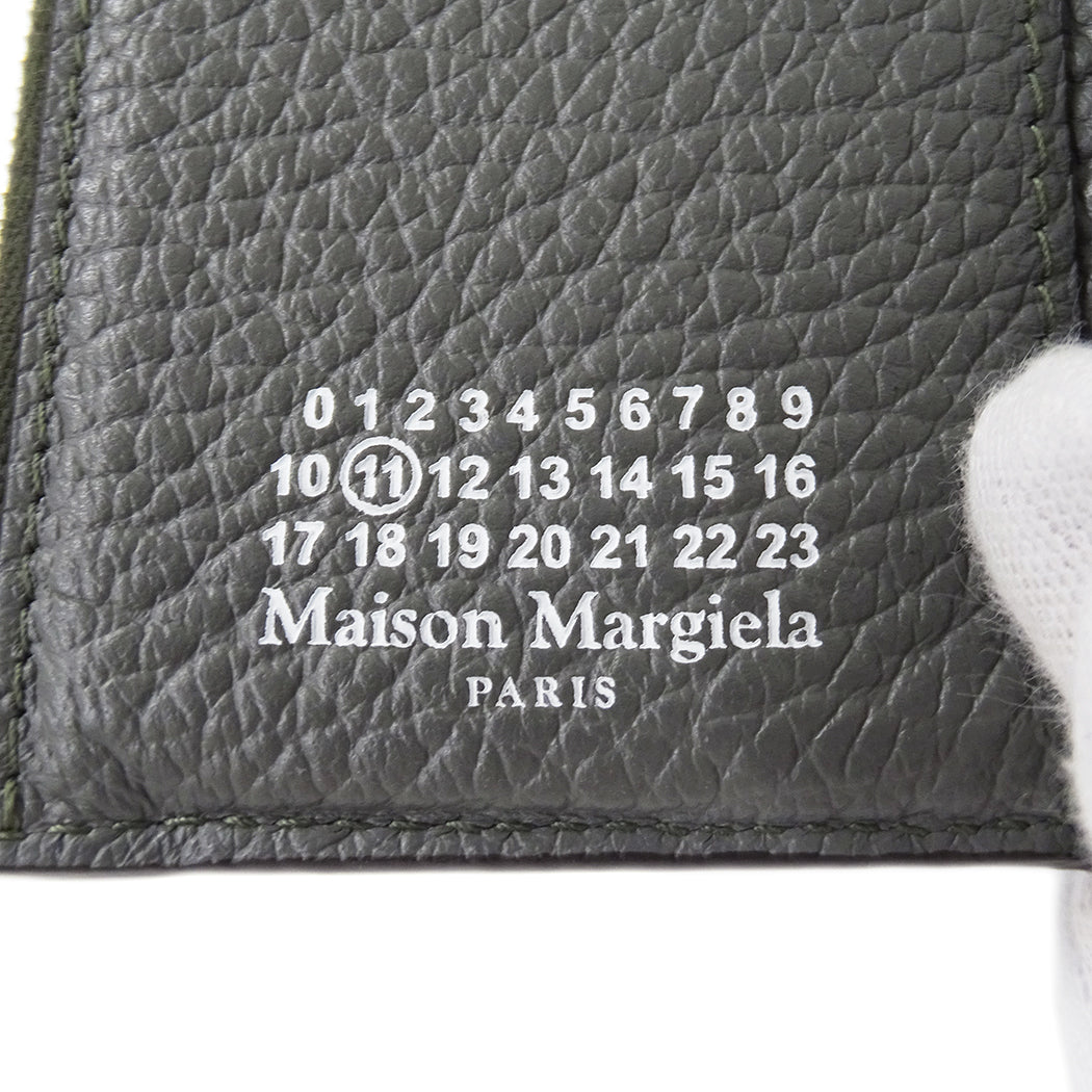 Maison Margiela メゾン マルジェラ 三つ折り財布 4ステッチ グレー レザー レディース メンズ 【中古】