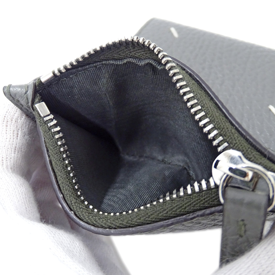 Maison Margiela メゾン マルジェラ 三つ折り財布 4ステッチ グレー レザー レディース メンズ 【中古】