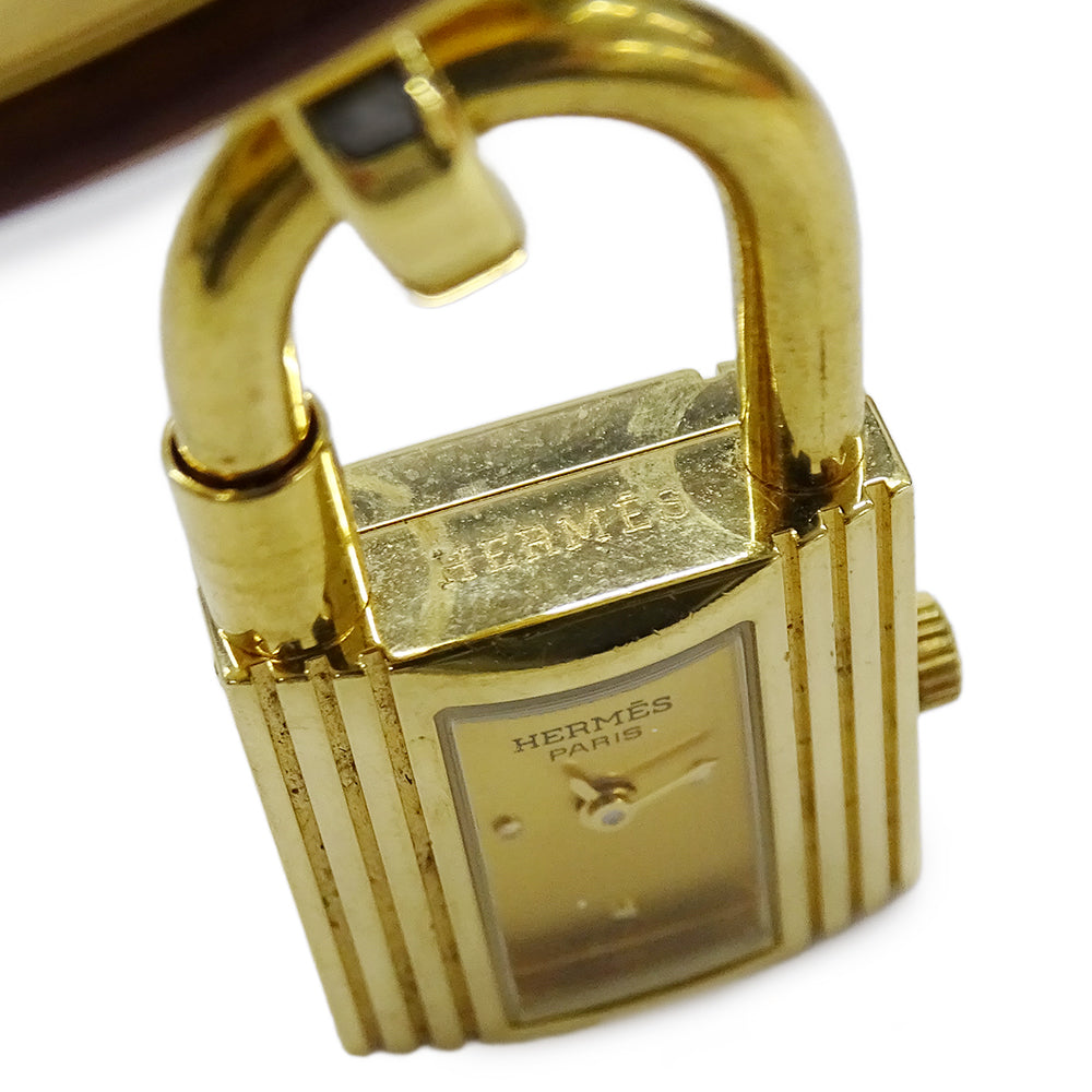 HERMES エルメス ケリーウォッチ KE1.201 レディース 腕時計 クオーツ QZ GP レザー 〇Z【中古】